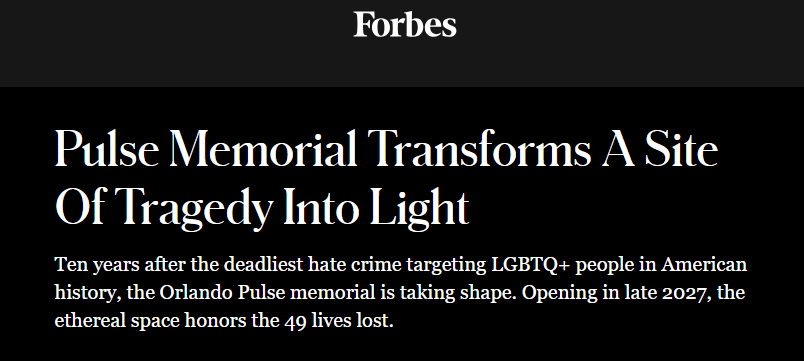 "Pulse Memorial Transforms A Site of Tragedy Into Light"